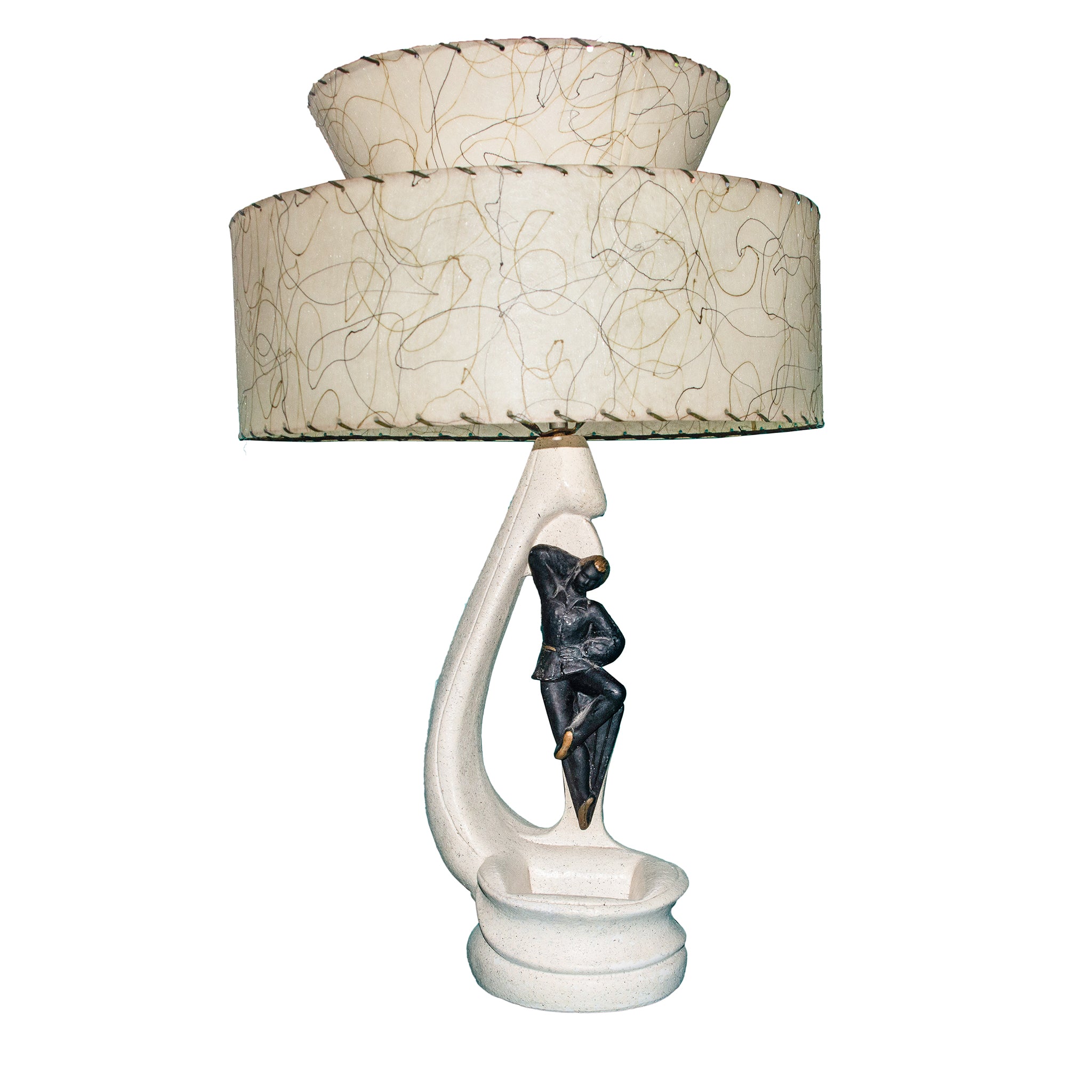 1955 Art Deco-Styled Chalkware Lamp / Planter by Premco