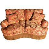 Schnadig Fringe Kidney Shaped Conversation Sofa