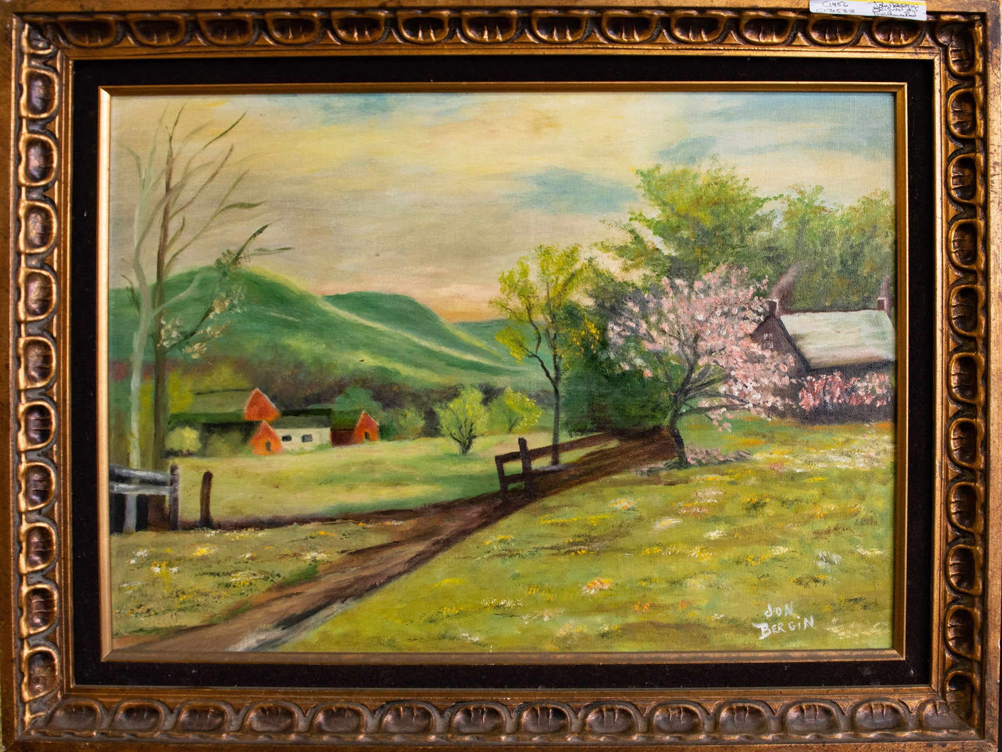 Farmhouse Road Oil Original by Jon Bergin